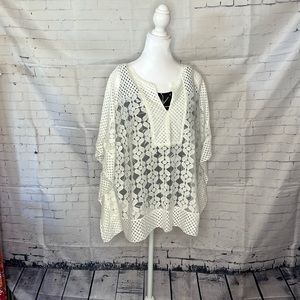 Swimsuit, cover-up, by Adiva. XL white lace